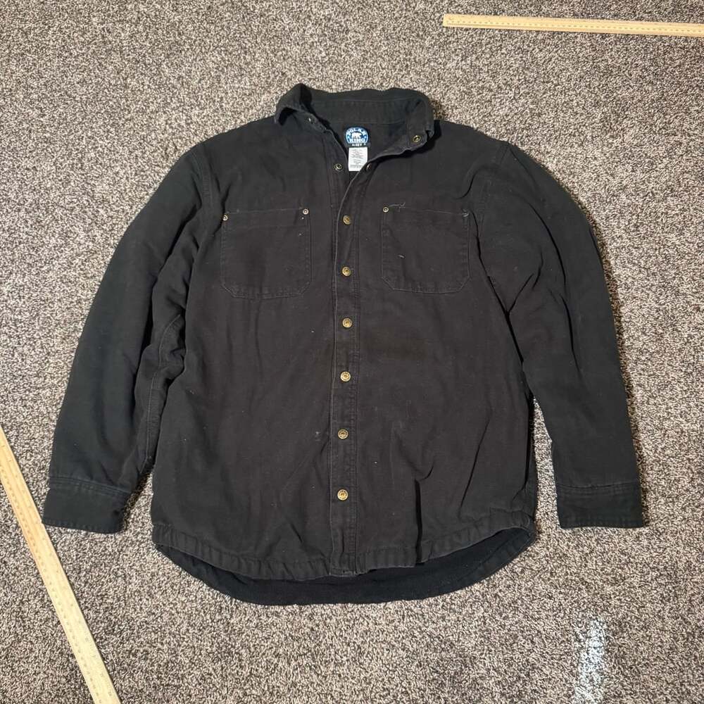 Polar King By Key Canvas Shirt Jacket MT Black Fleece Lined